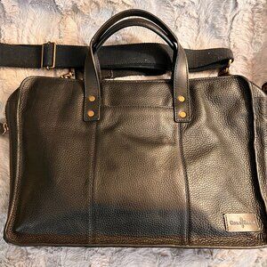 Cole Haan Black Leather Messenger Lap Top Crossbody Bag